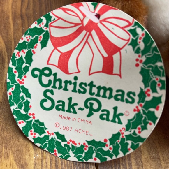 Vintage Acme Christmas Plush Dog Christmas Sak-Pak 1987 - Picture 6 of 6